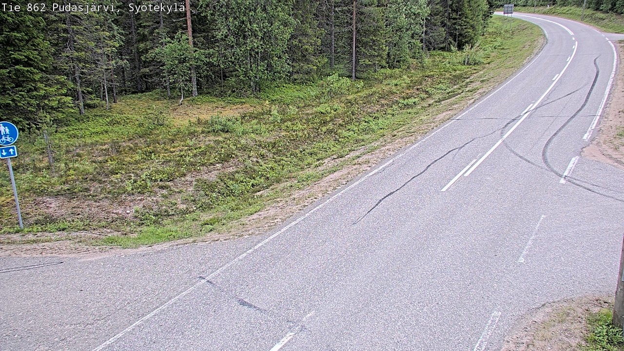 Weather Camera Image Road 862 Pudasjärvi, Syötekylä, Pudasjärvi, Pohjois-Pohjanmaa