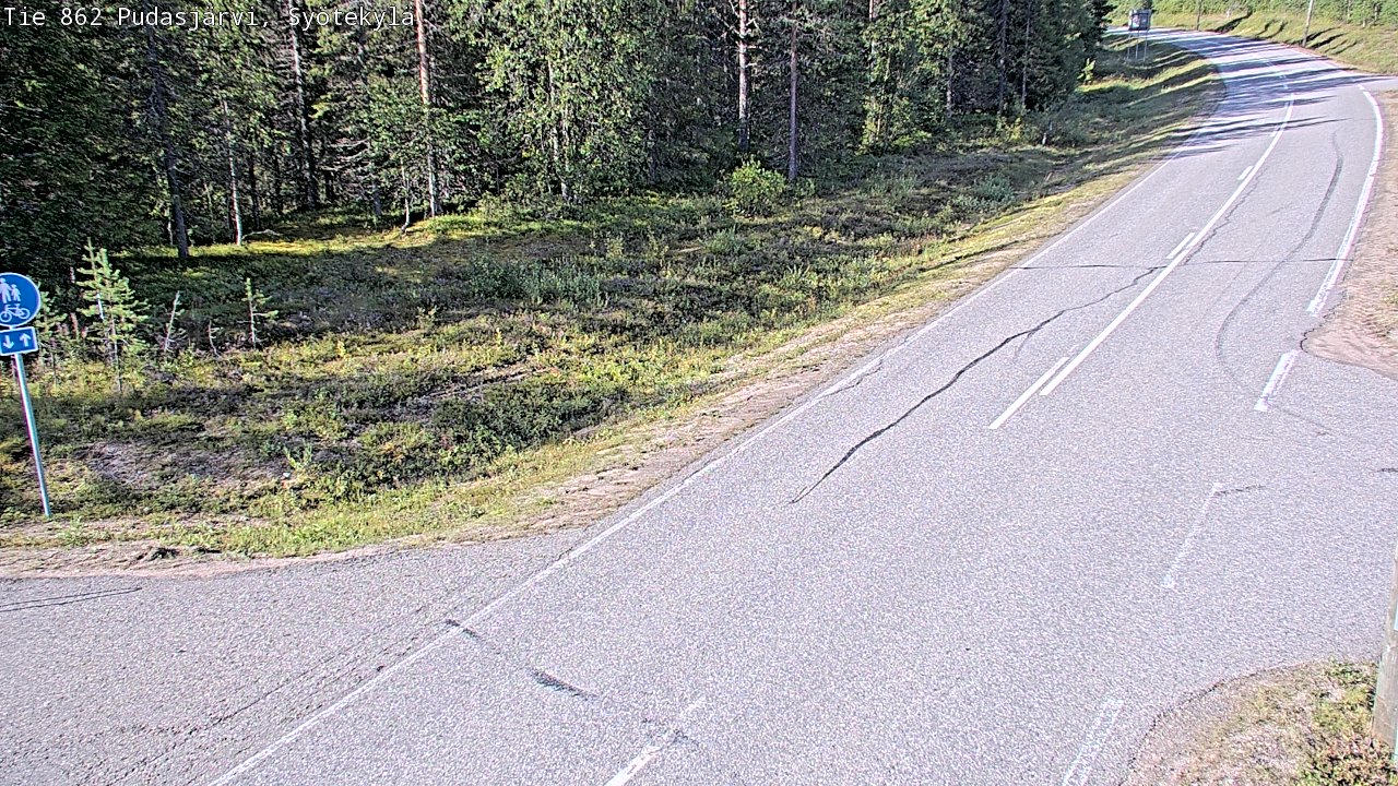Weather Camera Image Road 862 Pudasjärvi, Syötekylä, Pudasjärvi, Pohjois-Pohjanmaa