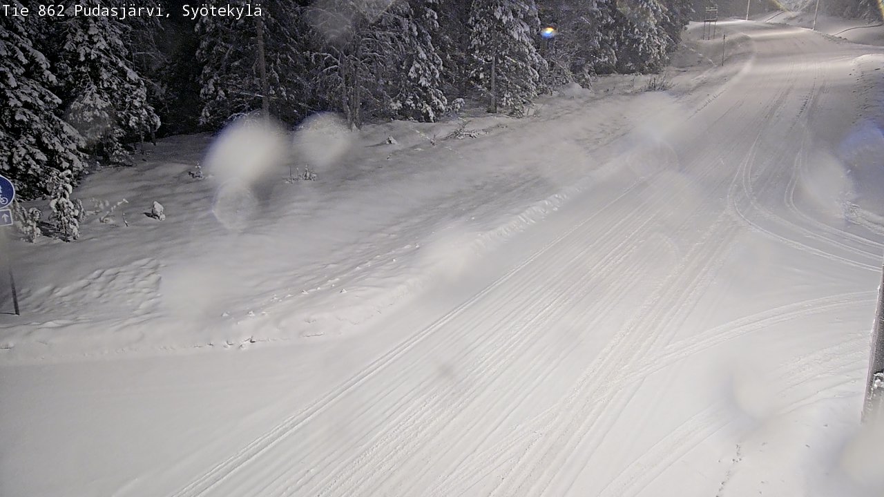 Weather Camera Image Road 862 Pudasjärvi, Syötekylä, Pudasjärvi, Pohjois-Pohjanmaa