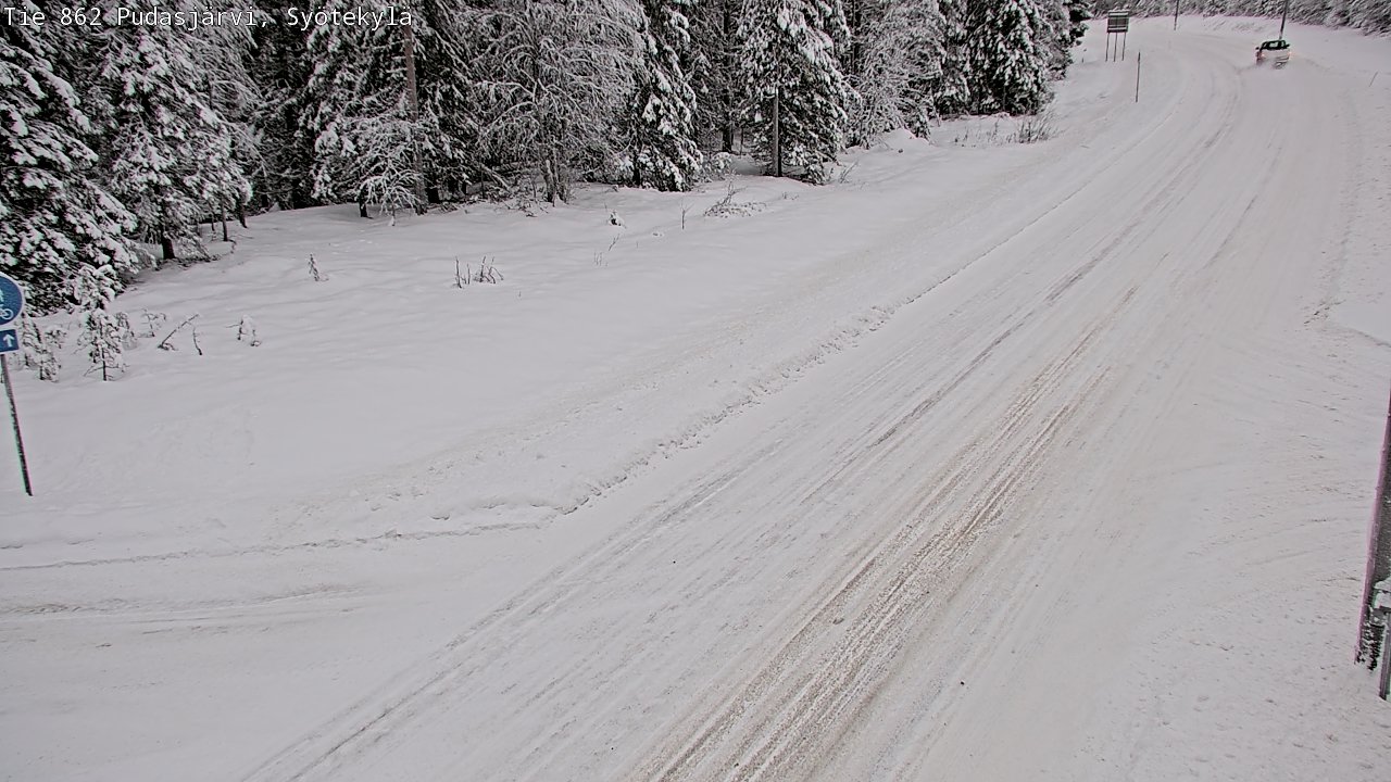 Weather Camera Image Road 862 Pudasjärvi, Syötekylä, Pudasjärvi, Pohjois-Pohjanmaa