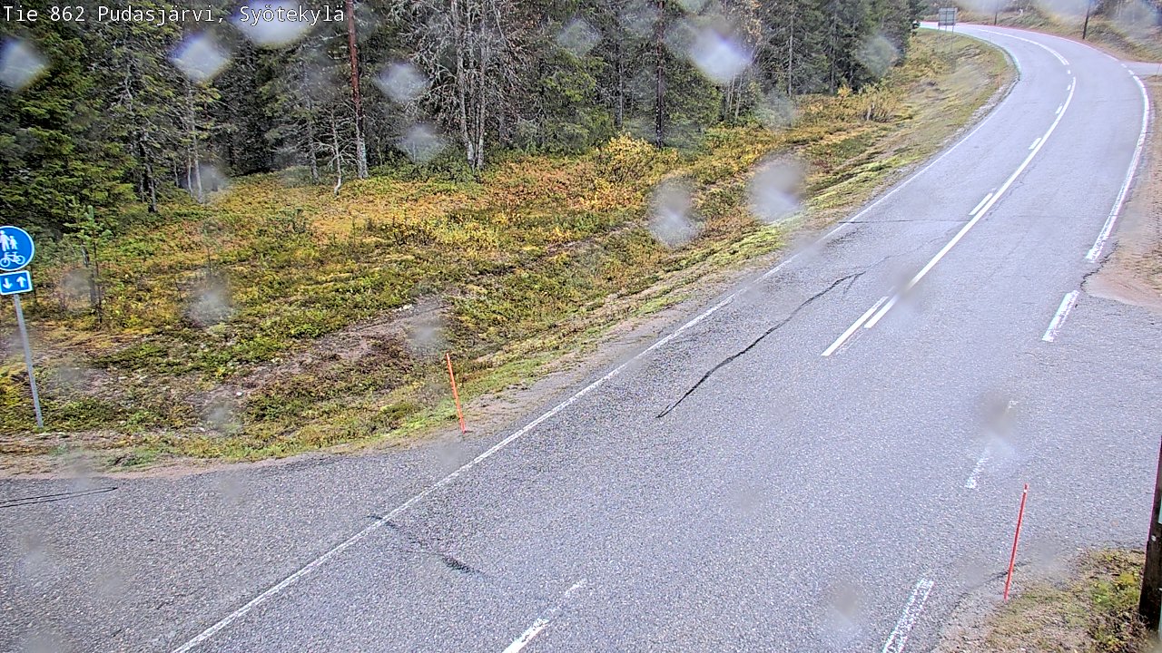 Weather Camera Image Road 862 Pudasjärvi, Syötekylä, Pudasjärvi, Pohjois-Pohjanmaa