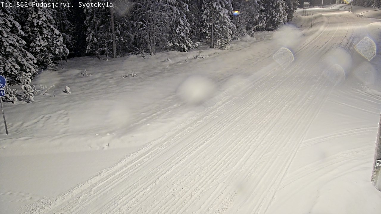 Weather Camera Image Road 862 Pudasjärvi, Syötekylä, Pudasjärvi, Pohjois-Pohjanmaa