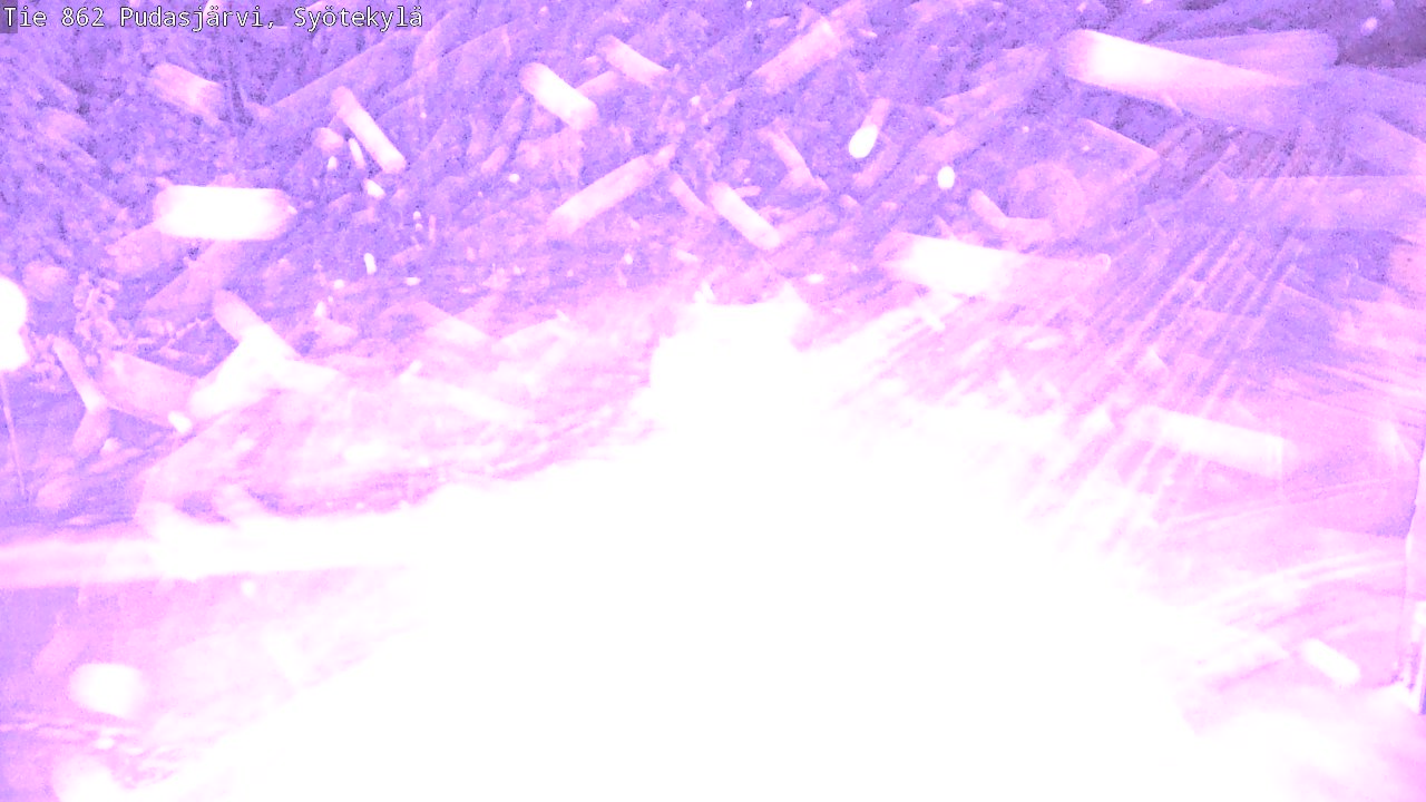 Weather Camera Image Road 862 Pudasjärvi, Syötekylä, Pudasjärvi, Pohjois-Pohjanmaa