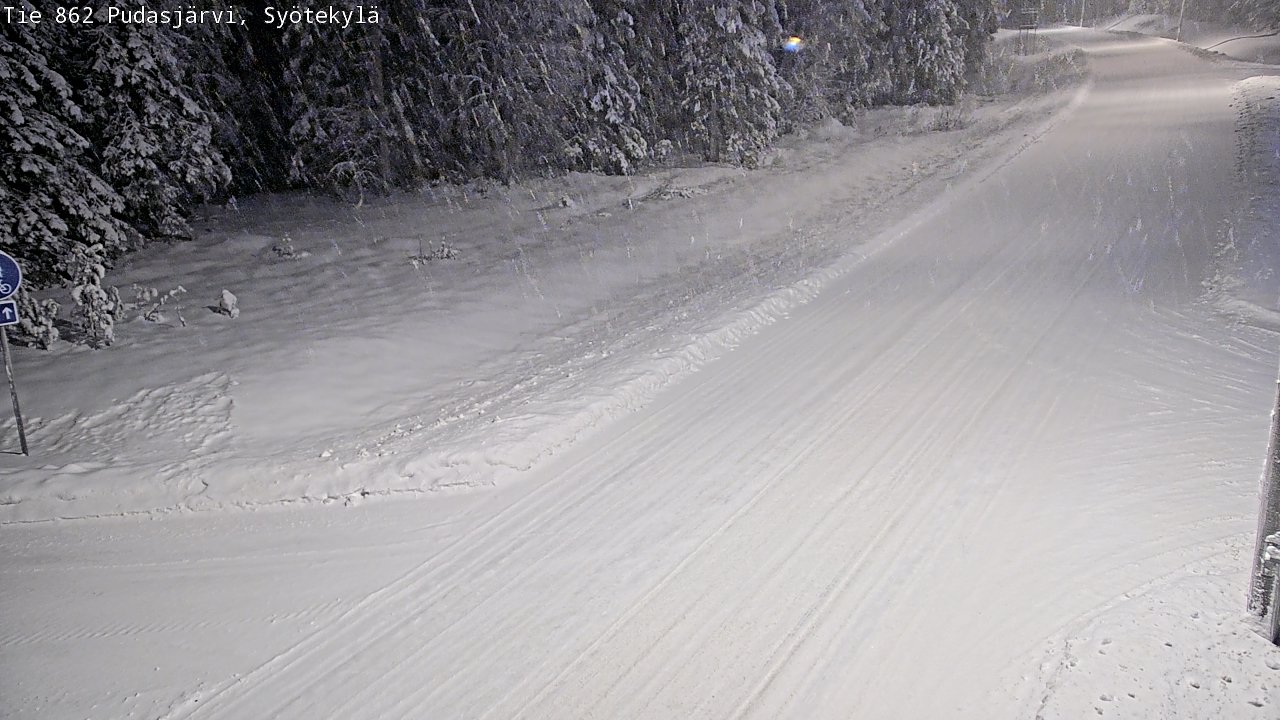 Weather Camera Image Road 862 Pudasjärvi, Syötekylä, Pudasjärvi, Pohjois-Pohjanmaa