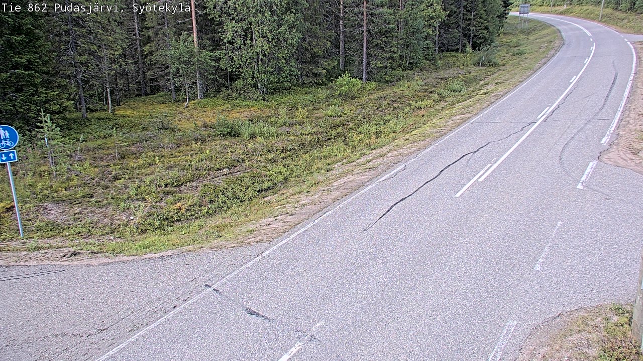 Weather Camera Image Road 862 Pudasjärvi, Syötekylä, Pudasjärvi, Pohjois-Pohjanmaa