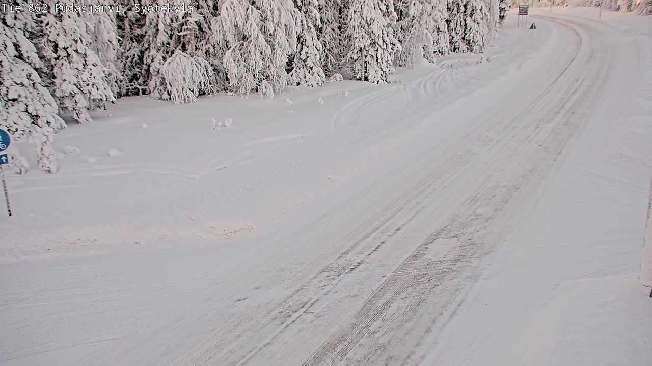 Weather Camera Image Road 862 Pudasjärvi, Syötekylä, Pudasjärvi, Pohjois-Pohjanmaa