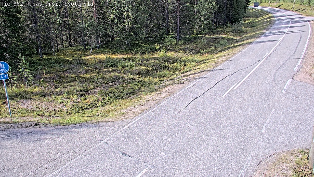 Weather Camera Image Road 862 Pudasjärvi, Syötekylä, Pudasjärvi, Pohjois-Pohjanmaa