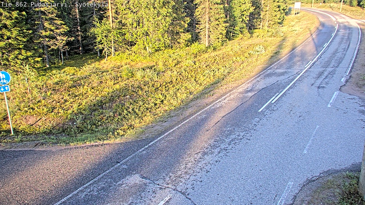 Weather Camera Image Road 862 Pudasjärvi, Syötekylä, Pudasjärvi, Pohjois-Pohjanmaa