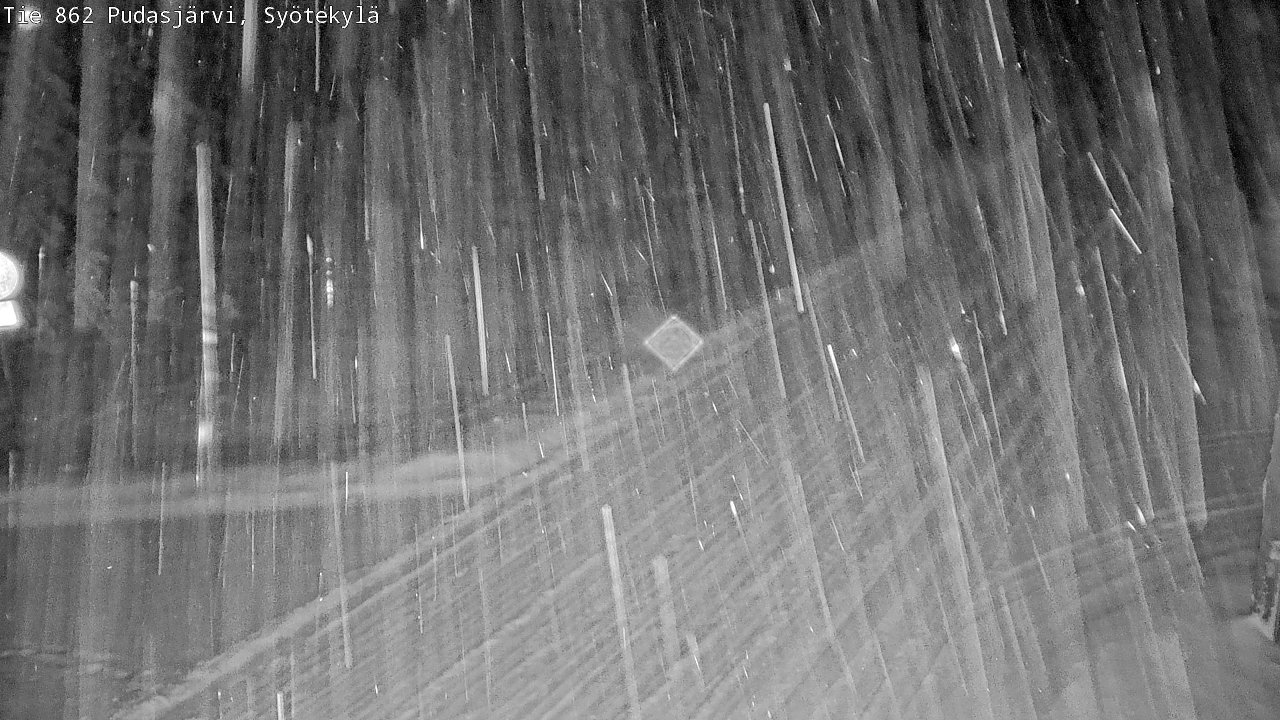 Weather Camera Image Road 862 Pudasjärvi, Syötekylä, Pudasjärvi, Pohjois-Pohjanmaa