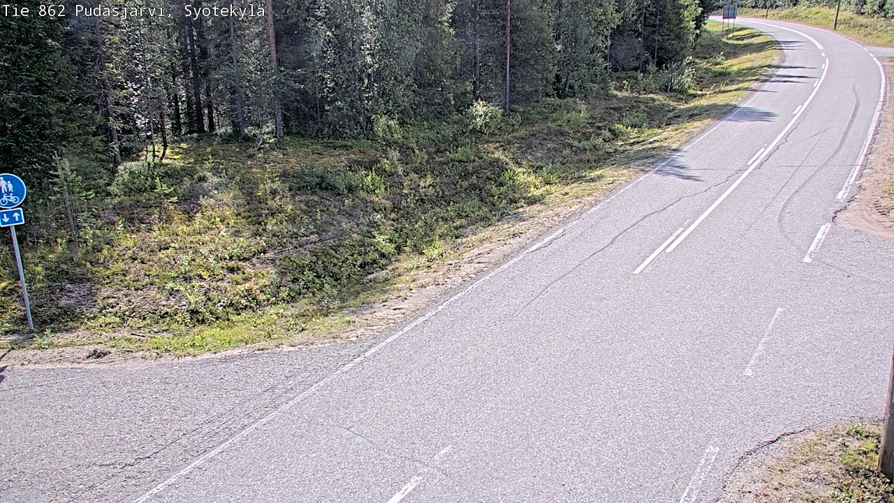 Weather Camera Image Road 862 Pudasjärvi, Syötekylä, Pudasjärvi, Pohjois-Pohjanmaa