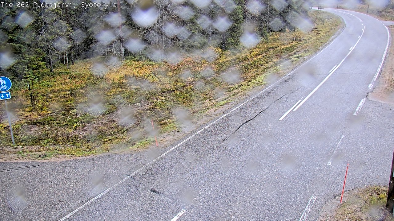Weather Camera Image Road 862 Pudasjärvi, Syötekylä, Pudasjärvi, Pohjois-Pohjanmaa