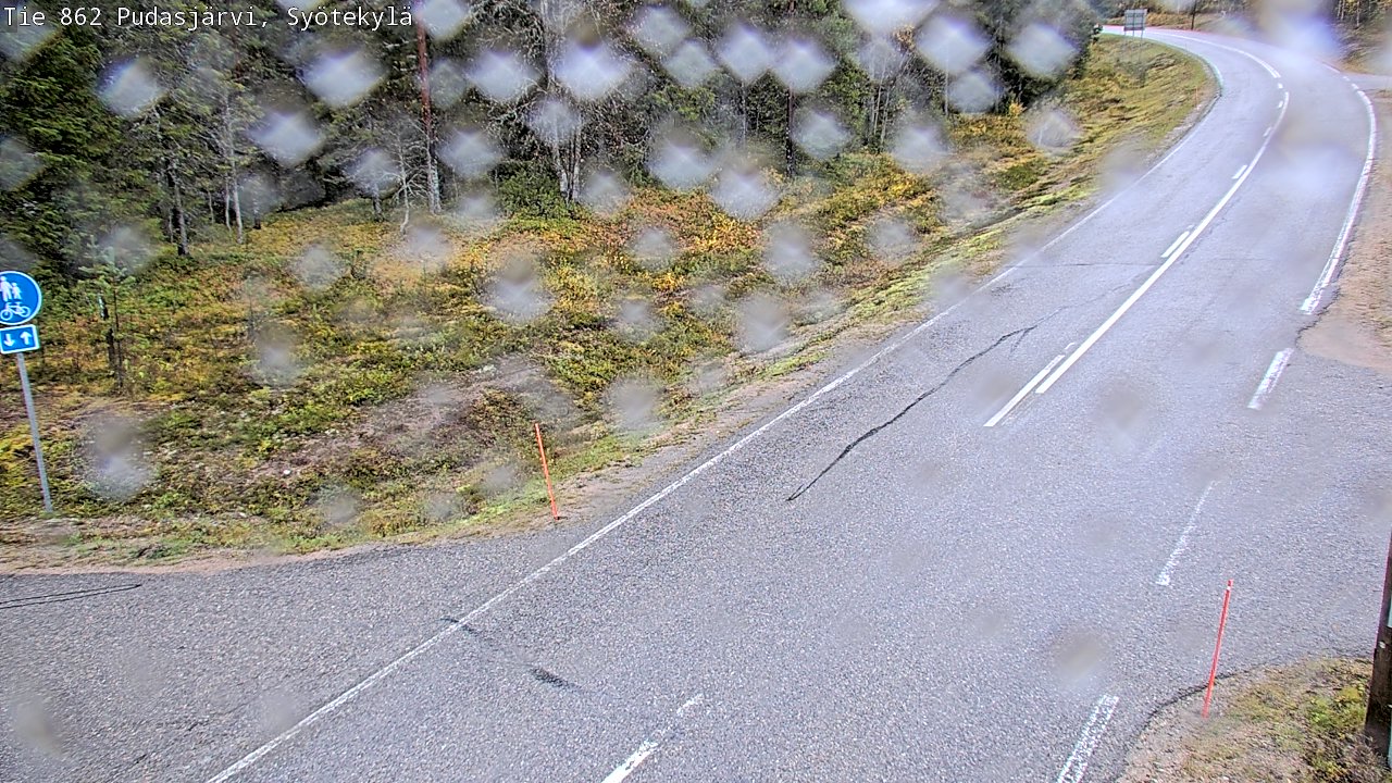Weather Camera Image Road 862 Pudasjärvi, Syötekylä, Pudasjärvi, Pohjois-Pohjanmaa