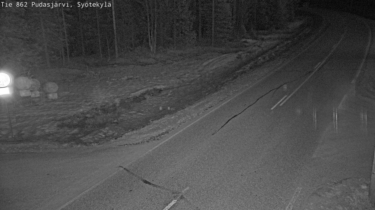 Weather Camera Image Väg 862 Pudasjärvi, Syötekylä, Pudasjärvi, Pohjois-Pohjanmaa