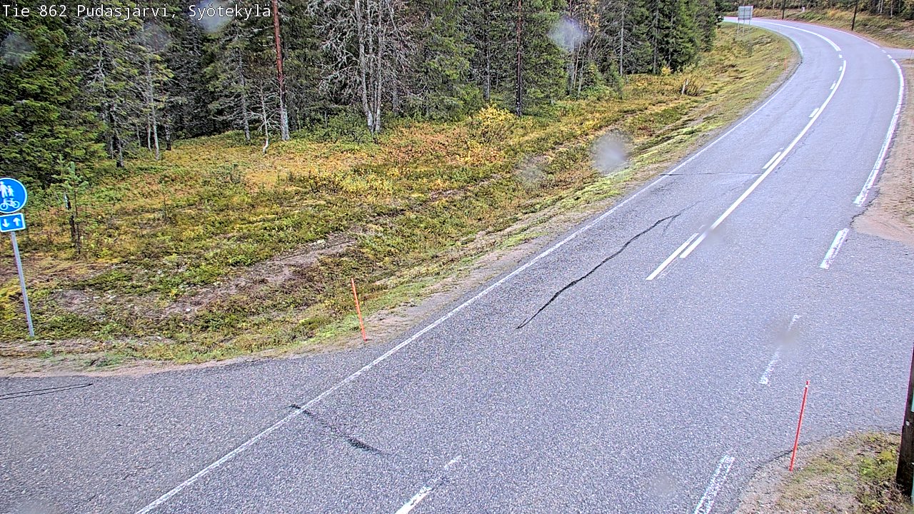 Weather Camera Image Road 862 Pudasjärvi, Syötekylä, Pudasjärvi, Pohjois-Pohjanmaa