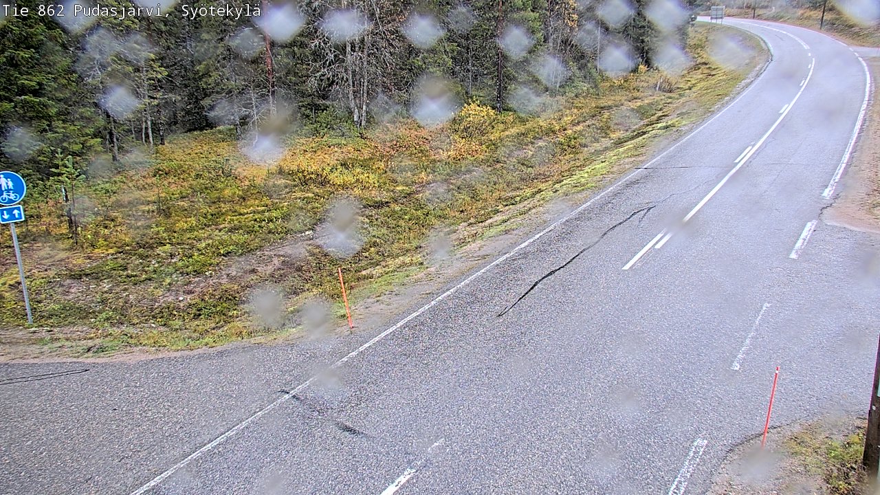 Weather Camera Image Road 862 Pudasjärvi, Syötekylä, Pudasjärvi, Pohjois-Pohjanmaa