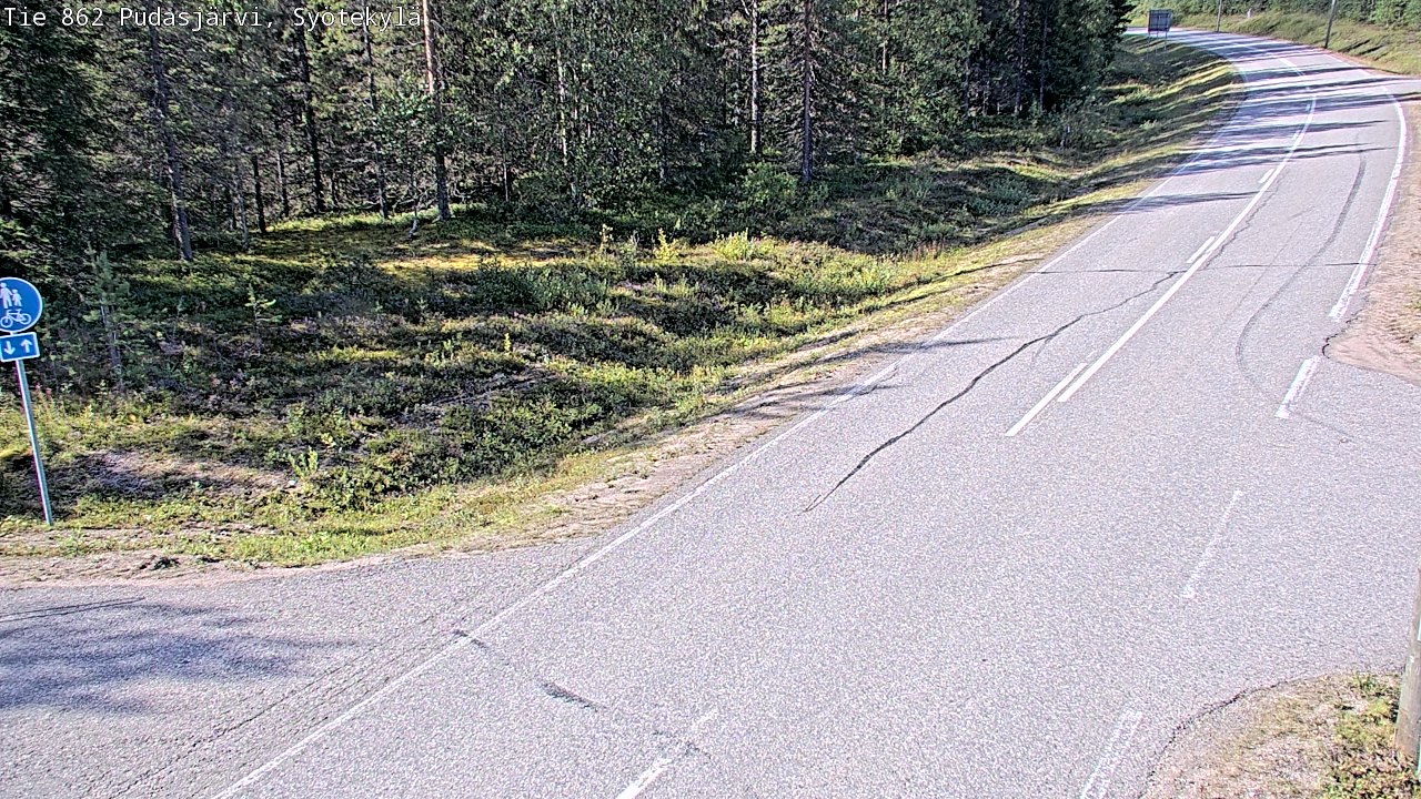 Weather Camera Image Road 862 Pudasjärvi, Syötekylä, Pudasjärvi, Pohjois-Pohjanmaa