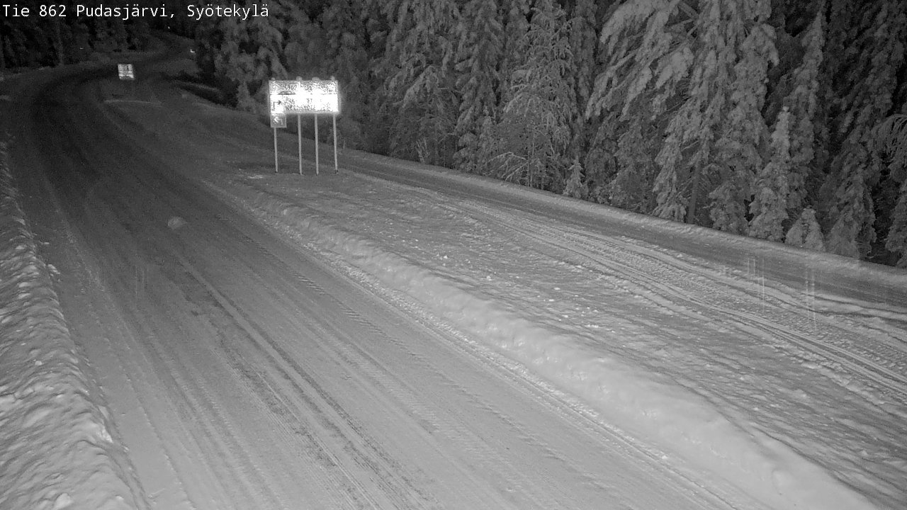 Weather Camera Image Road 862 Pudasjärvi, Syötekylä, Pudasjärvi, Pohjois-Pohjanmaa
