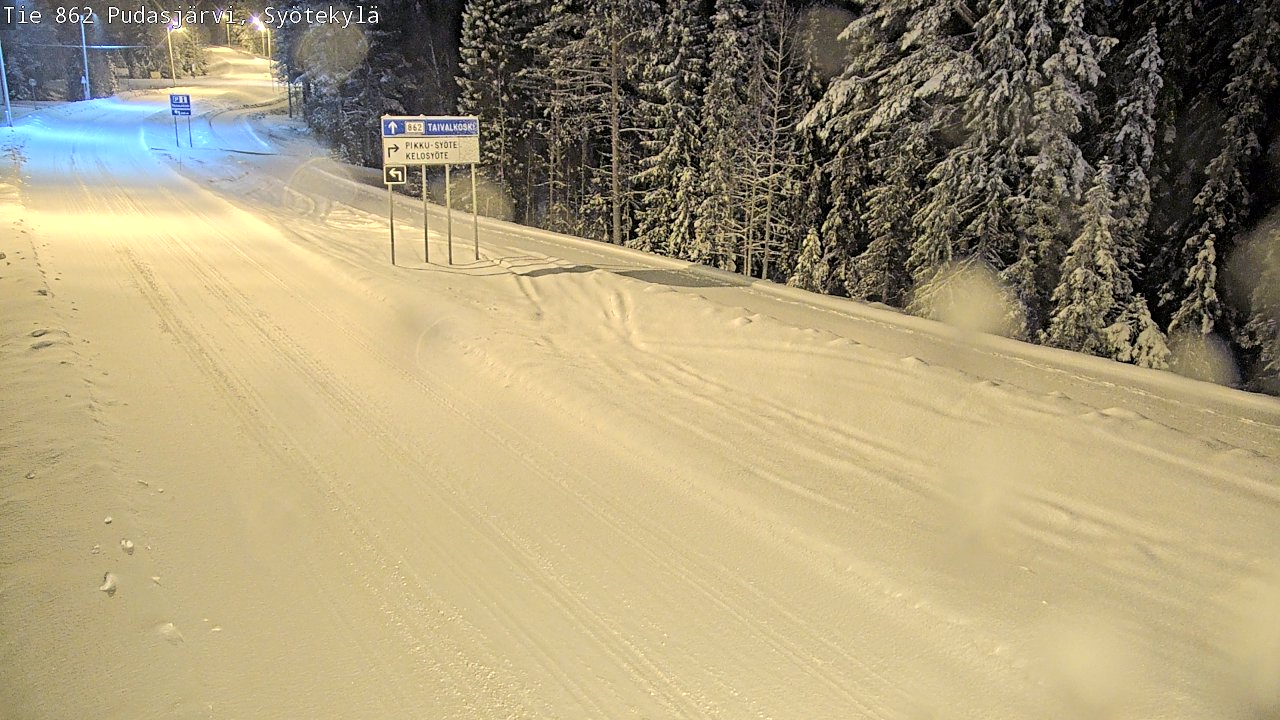 Weather Camera Image Road 862 Pudasjärvi, Syötekylä, Pudasjärvi, Pohjois-Pohjanmaa