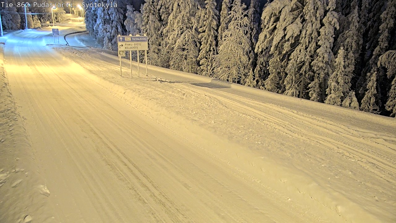 Weather Camera Image Road 862 Pudasjärvi, Syötekylä, Pudasjärvi, Pohjois-Pohjanmaa