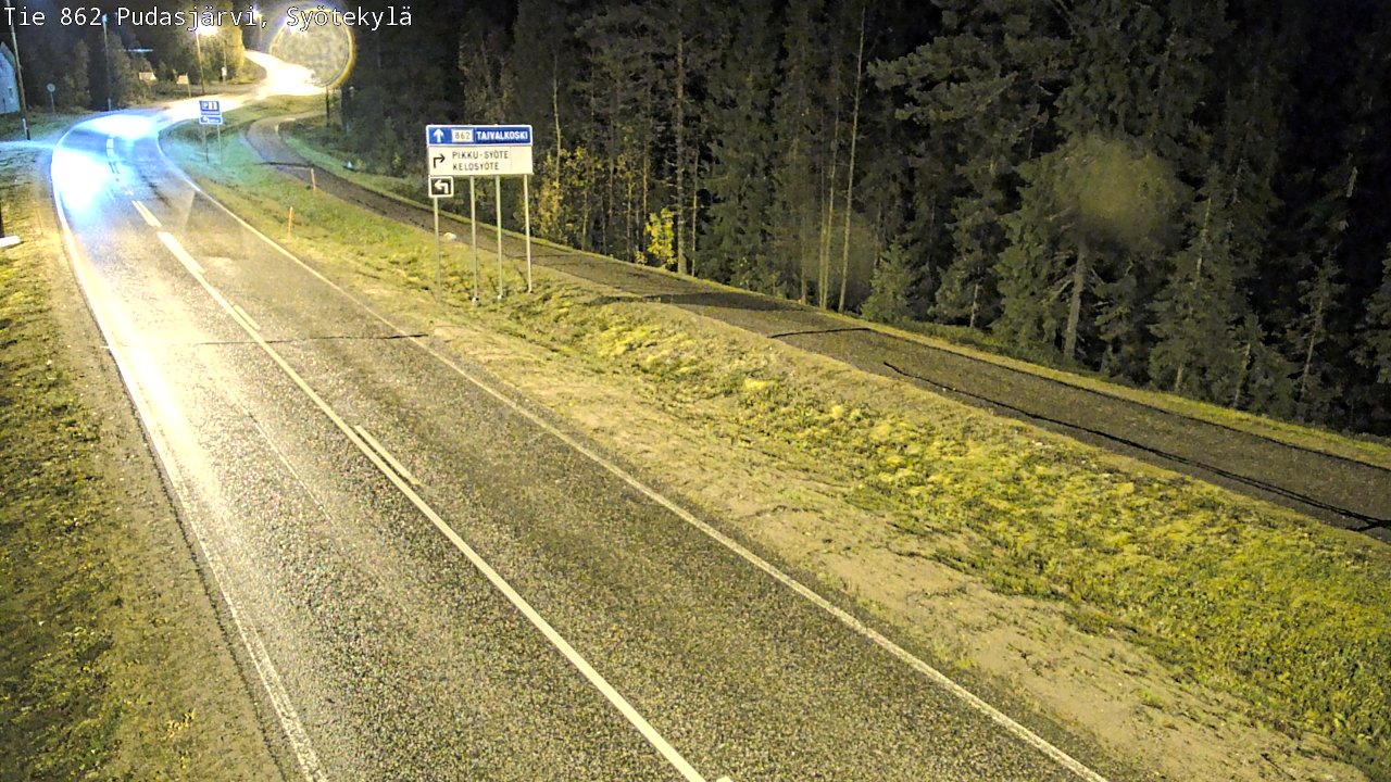 Weather Camera Image Road 862 Pudasjärvi, Syötekylä, Pudasjärvi, Pohjois-Pohjanmaa