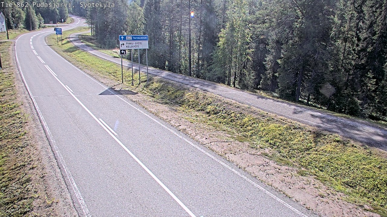 Weather Camera Image Road 862 Pudasjärvi, Syötekylä, Pudasjärvi, Pohjois-Pohjanmaa
