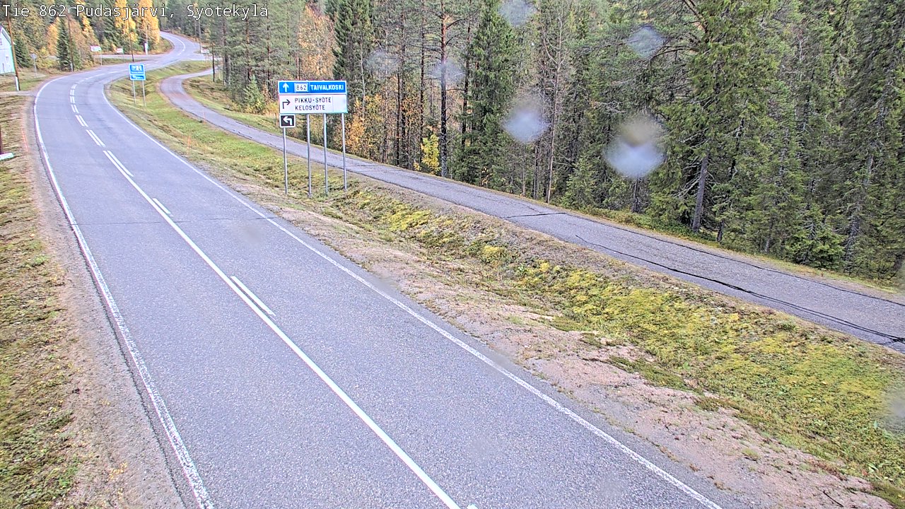 Weather Camera Image Road 862 Pudasjärvi, Syötekylä, Pudasjärvi, Pohjois-Pohjanmaa