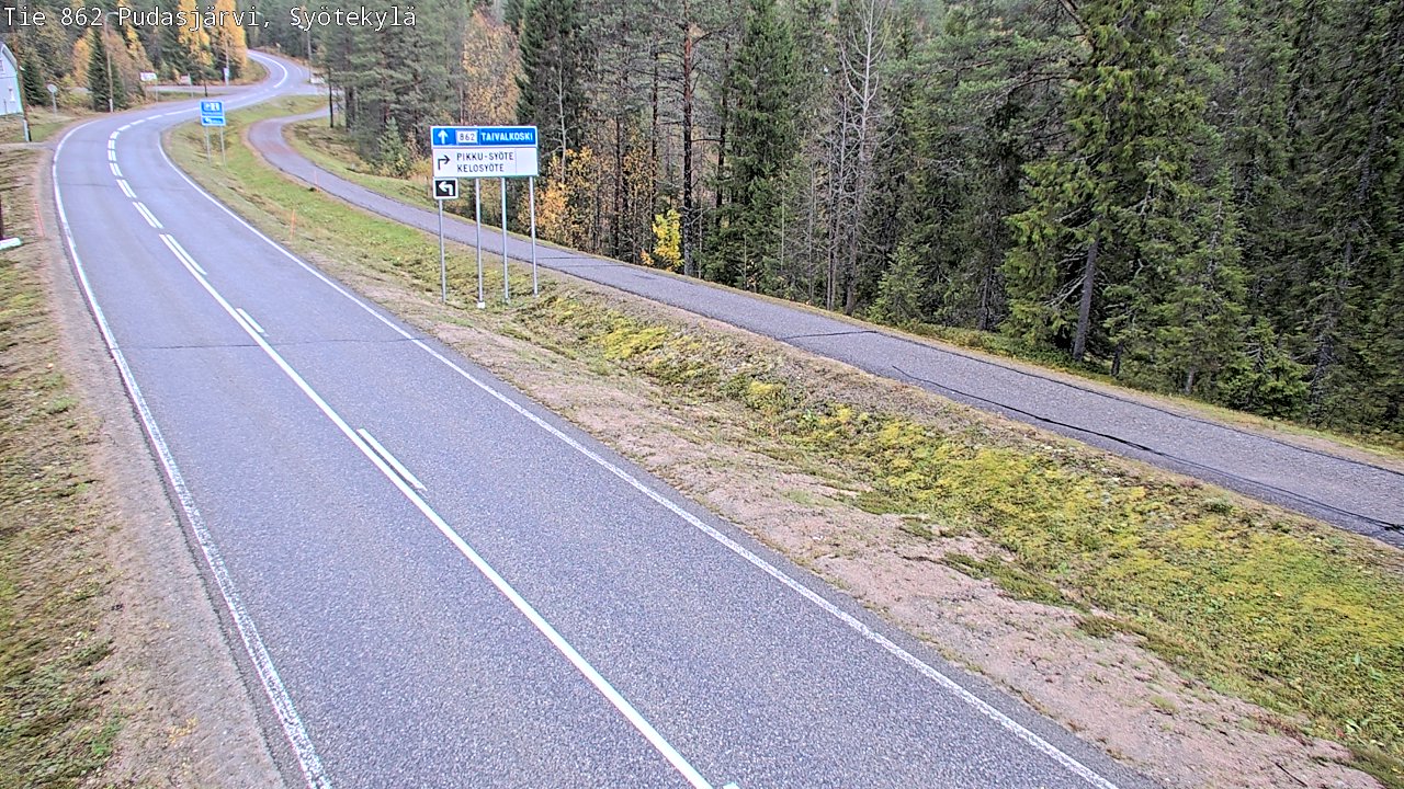 Weather Camera Image Road 862 Pudasjärvi, Syötekylä, Pudasjärvi, Pohjois-Pohjanmaa