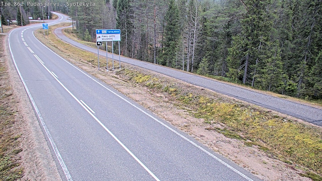 Weather Camera Image Road 862 Pudasjärvi, Syötekylä, Pudasjärvi, Pohjois-Pohjanmaa
