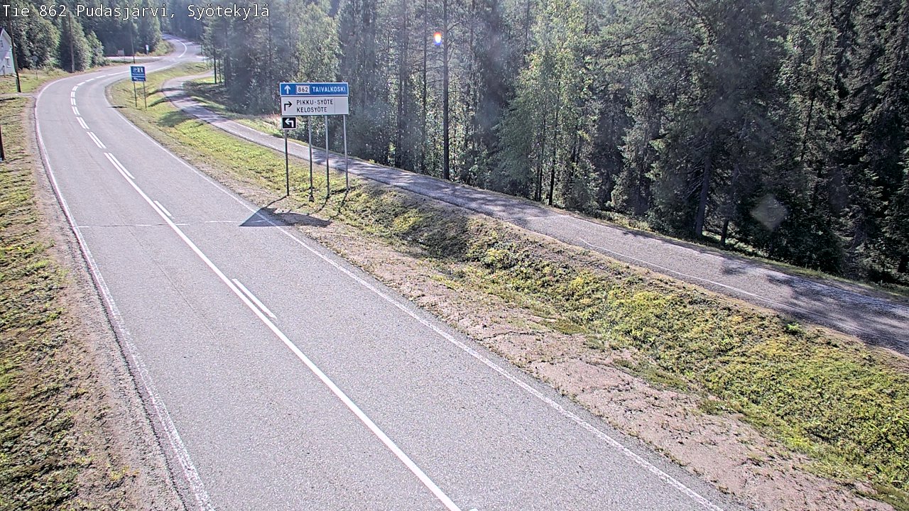 Weather Camera Image Road 862 Pudasjärvi, Syötekylä, Pudasjärvi, Pohjois-Pohjanmaa