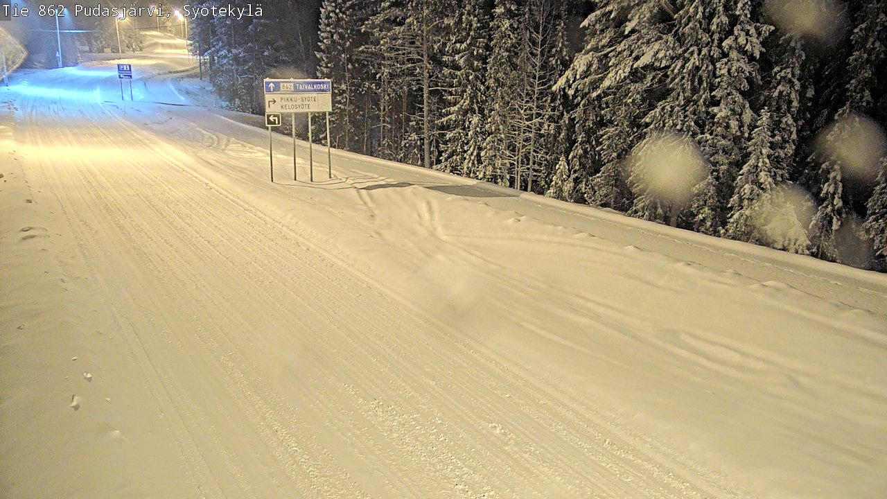 Weather Camera Image Road 862 Pudasjärvi, Syötekylä, Pudasjärvi, Pohjois-Pohjanmaa