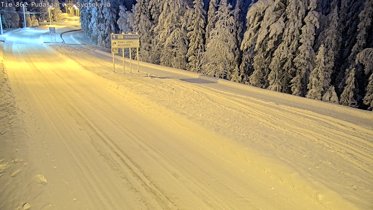 Weather Camera Image Road 862 Pudasjärvi, Syötekylä, Pudasjärvi, Pohjois-Pohjanmaa