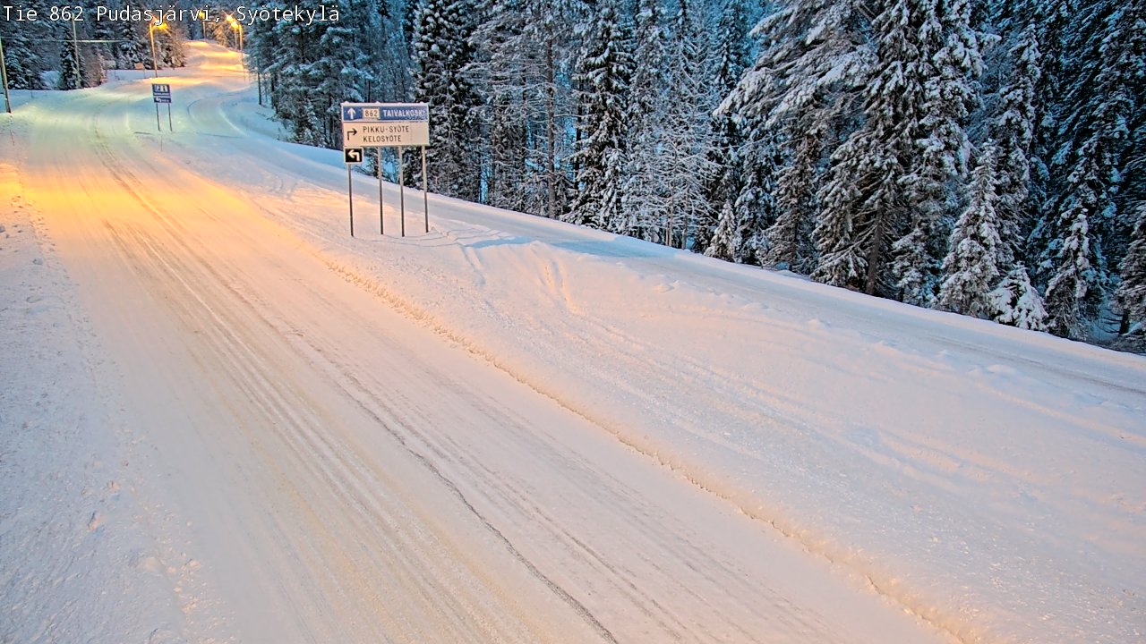 Weather Camera Image Road 862 Pudasjärvi, Syötekylä, Pudasjärvi, Pohjois-Pohjanmaa