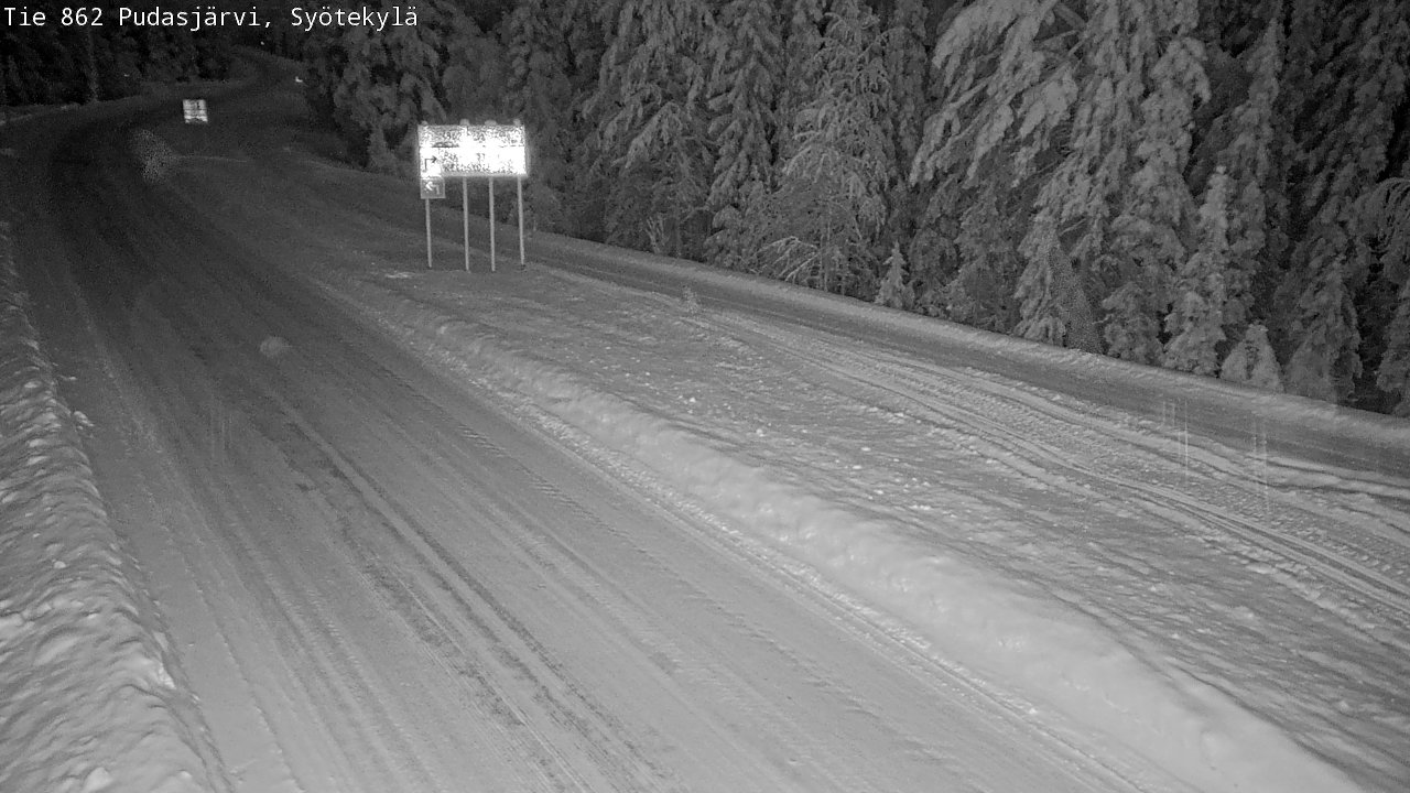 Weather Camera Image Road 862 Pudasjärvi, Syötekylä, Pudasjärvi, Pohjois-Pohjanmaa