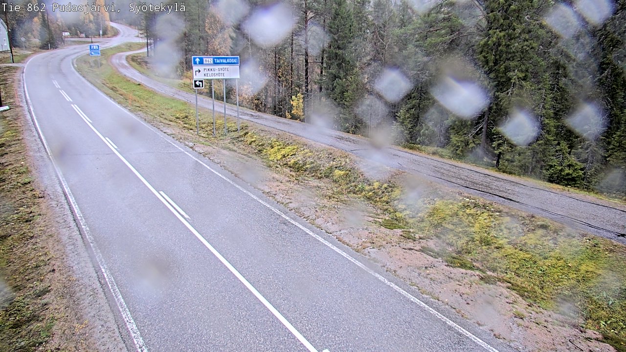 Weather Camera Image Road 862 Pudasjärvi, Syötekylä, Pudasjärvi, Pohjois-Pohjanmaa