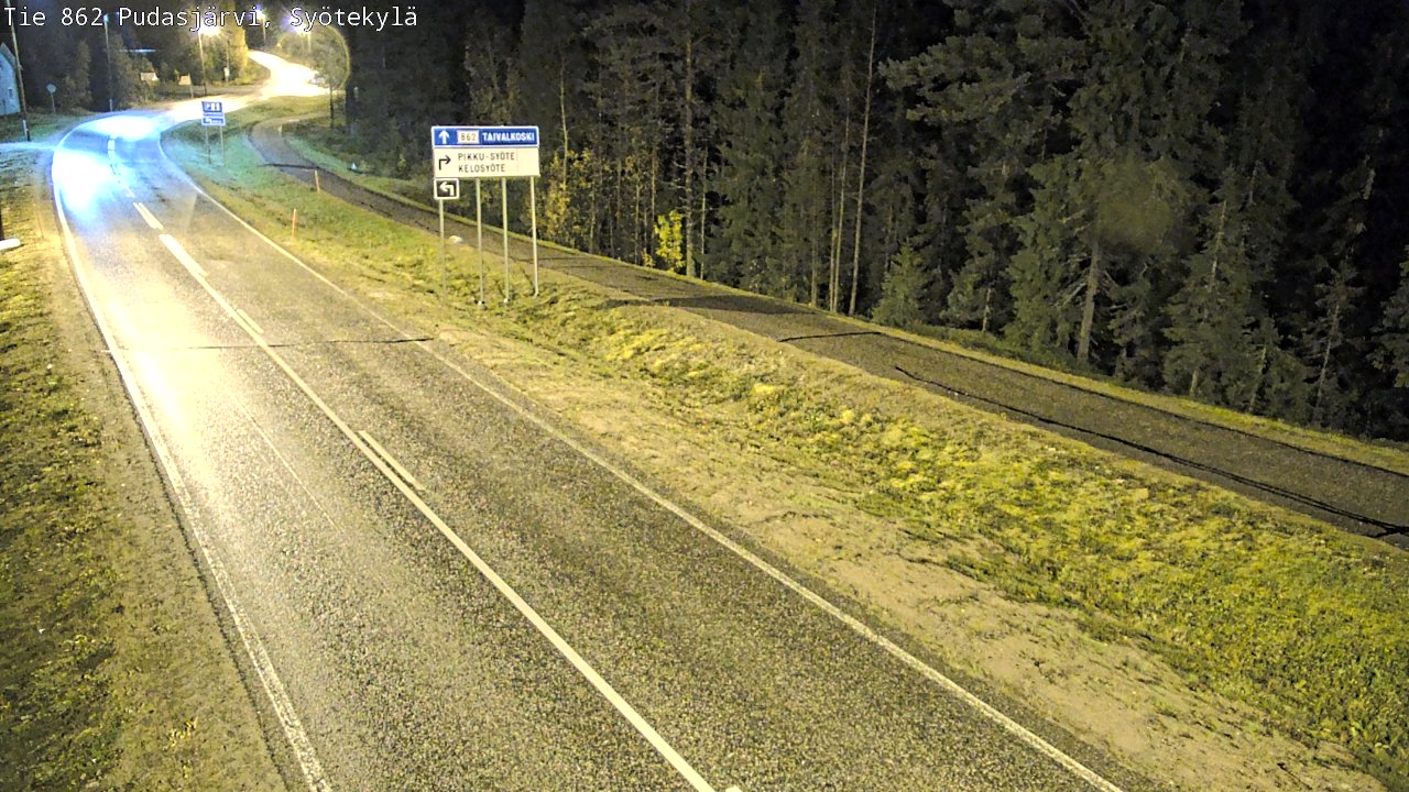 Weather Camera Image Road 862 Pudasjärvi, Syötekylä, Pudasjärvi, Pohjois-Pohjanmaa
