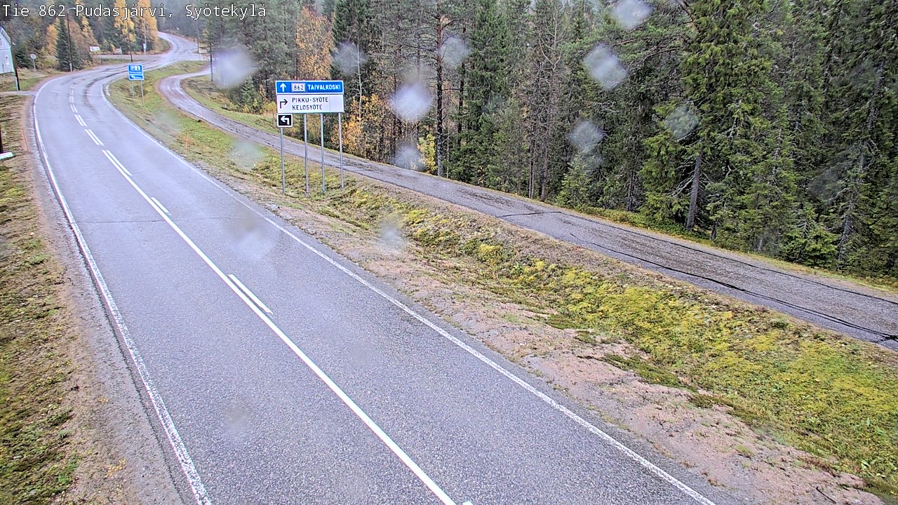 Weather Camera Image Road 862 Pudasjärvi, Syötekylä, Pudasjärvi, Pohjois-Pohjanmaa