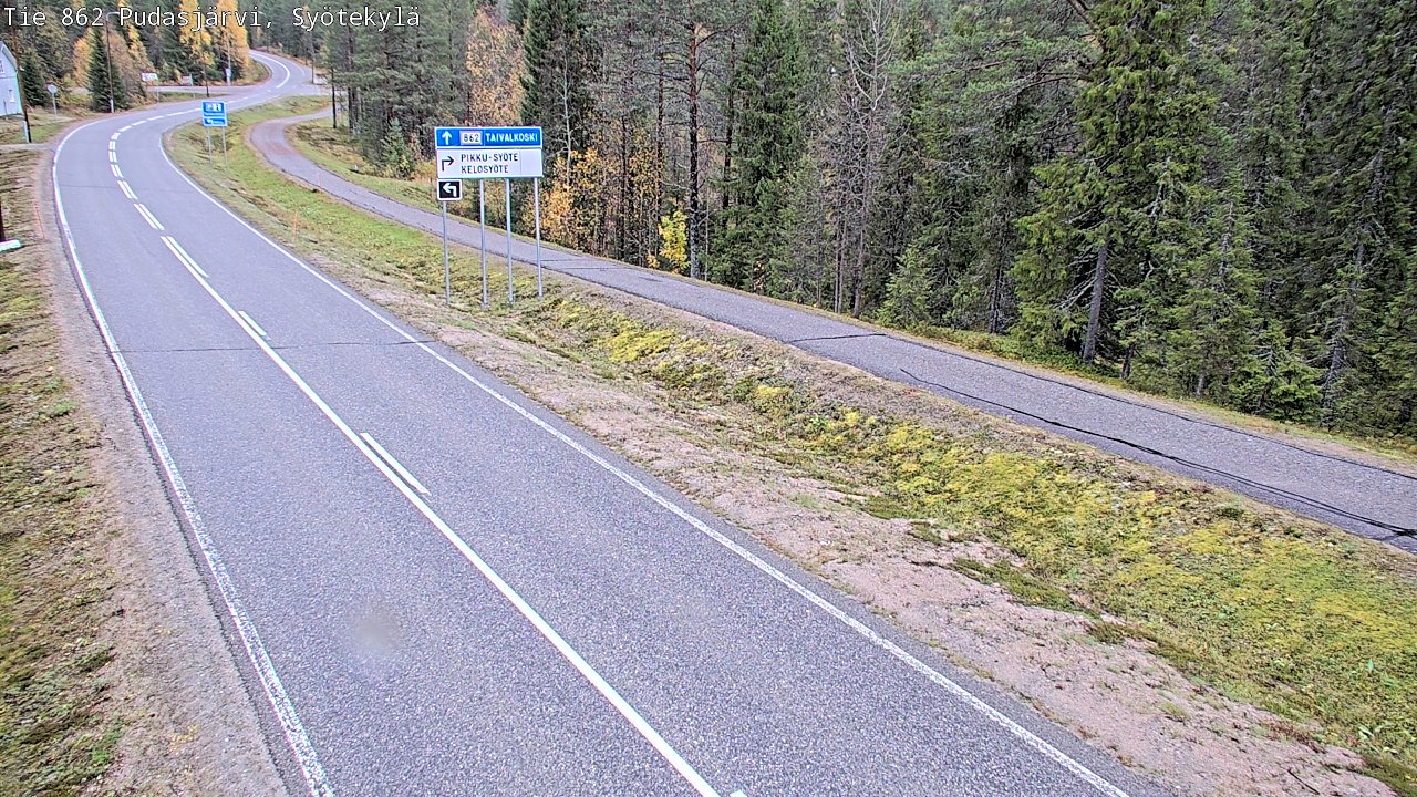 Weather Camera Image Road 862 Pudasjärvi, Syötekylä, Pudasjärvi, Pohjois-Pohjanmaa
