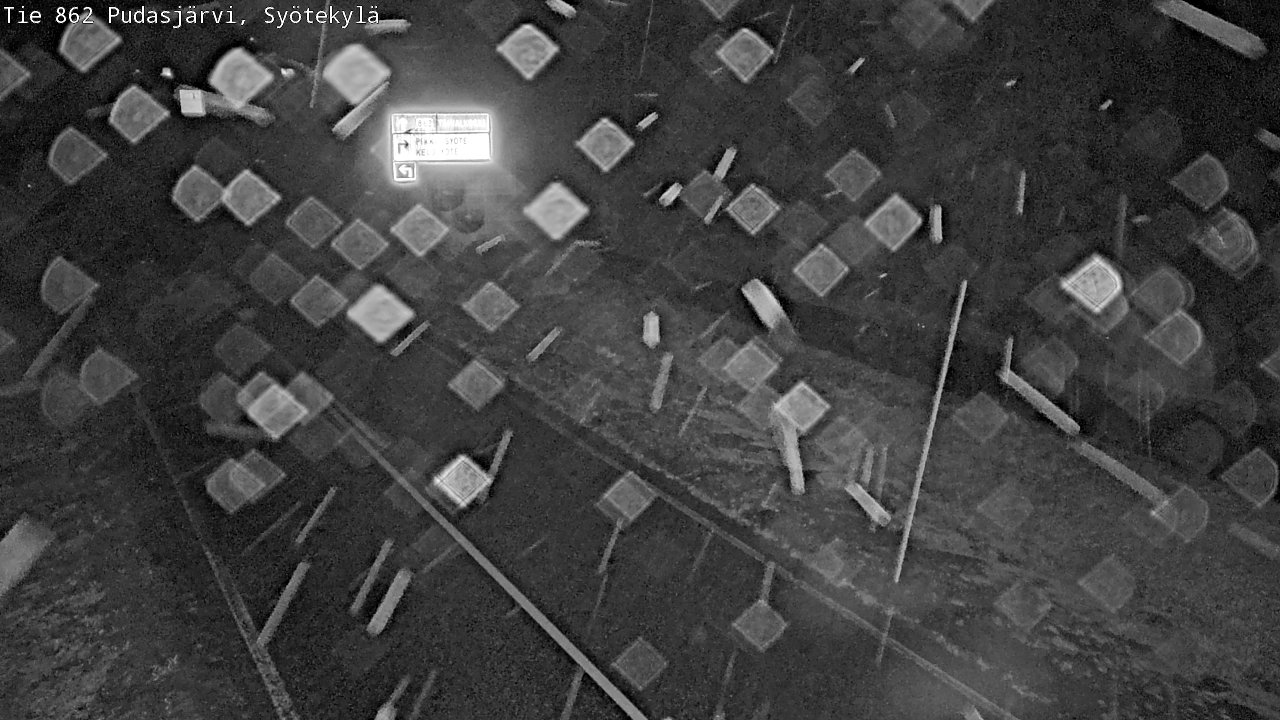 Weather Camera Image Road 862 Pudasjärvi, Syötekylä, Pudasjärvi, Pohjois-Pohjanmaa