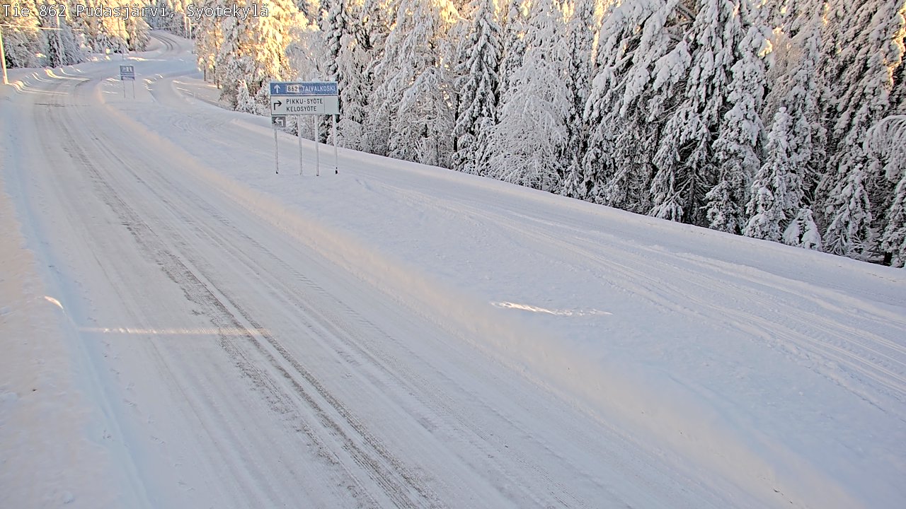 Weather Camera Image Road 862 Pudasjärvi, Syötekylä, Pudasjärvi, Pohjois-Pohjanmaa