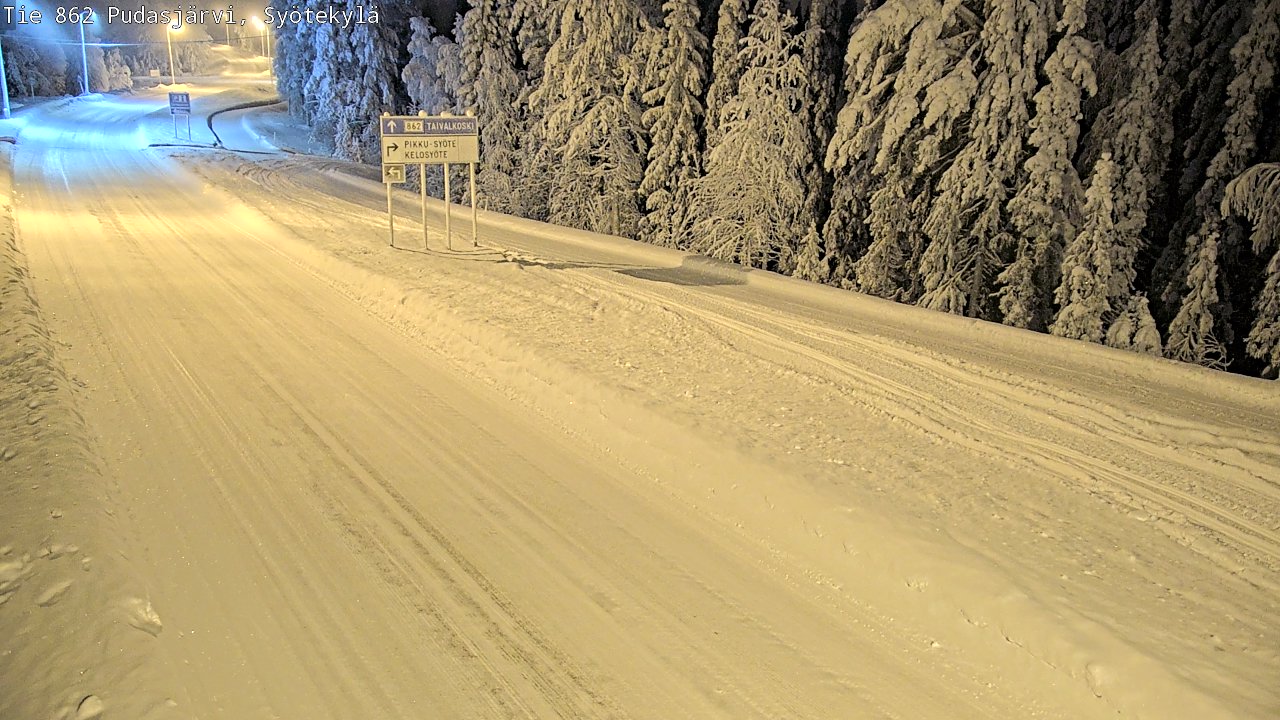 Weather Camera Image Road 862 Pudasjärvi, Syötekylä, Pudasjärvi, Pohjois-Pohjanmaa