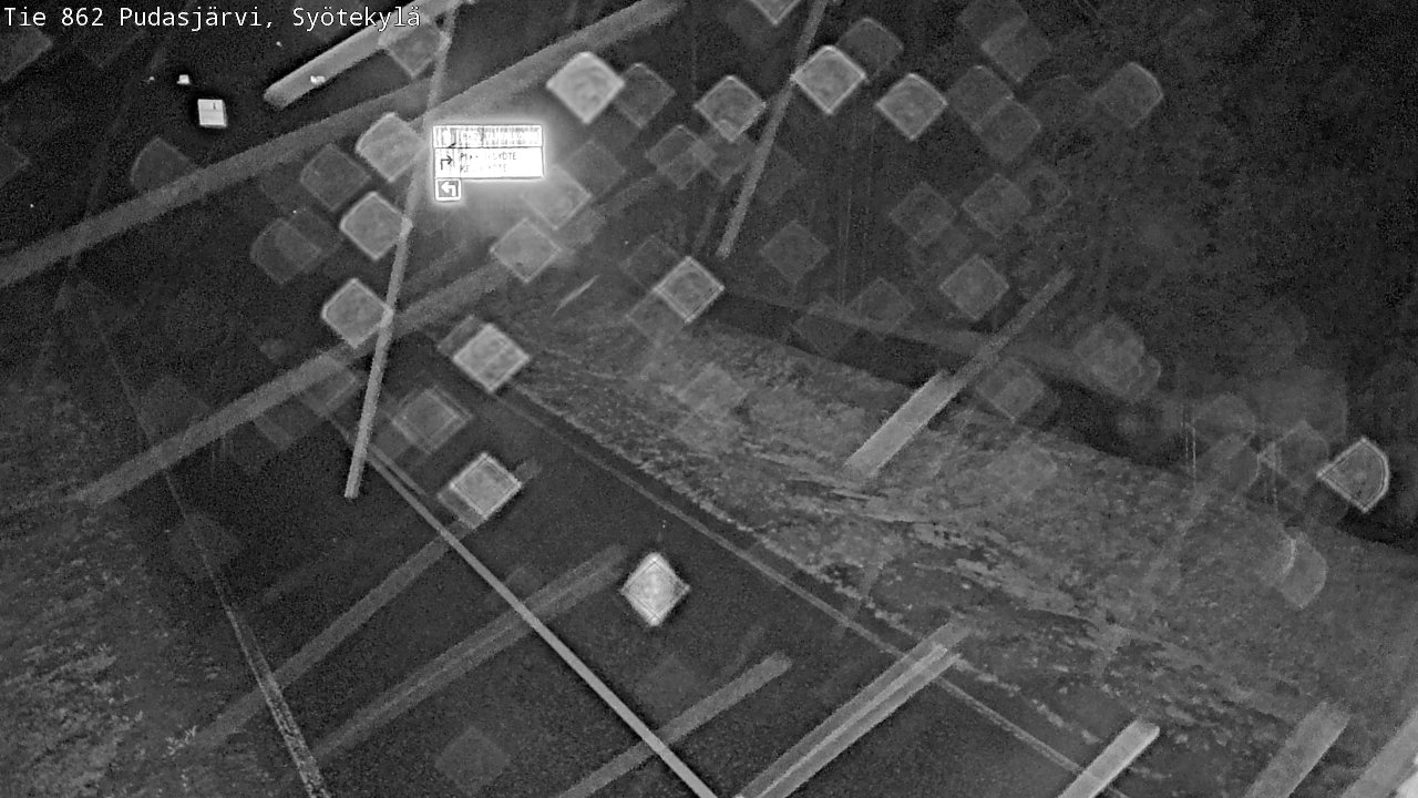 Weather Camera Image Road 862 Pudasjärvi, Syötekylä, Pudasjärvi, Pohjois-Pohjanmaa