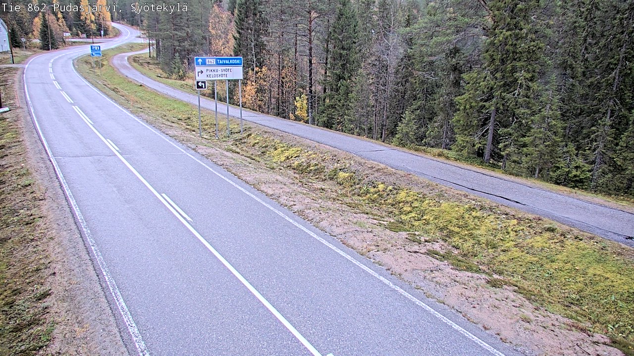 Weather Camera Image Road 862 Pudasjärvi, Syötekylä, Pudasjärvi, Pohjois-Pohjanmaa