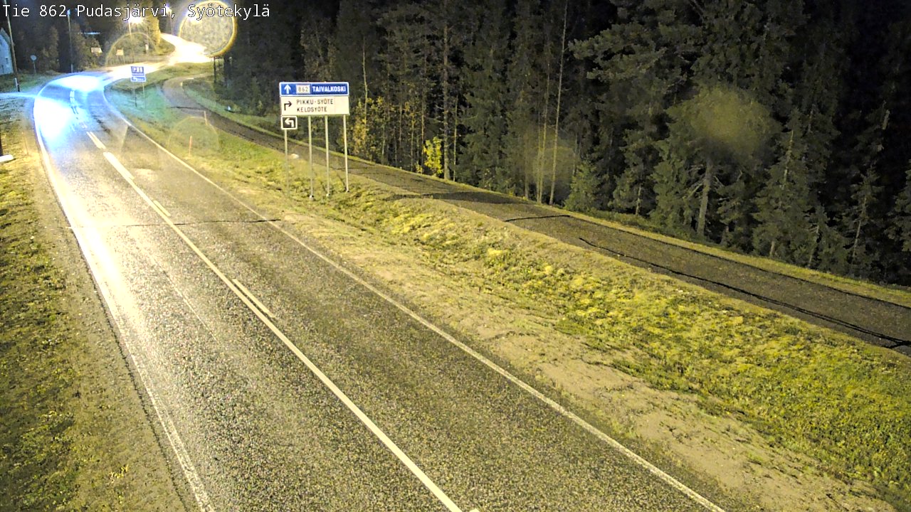 Weather Camera Image Road 862 Pudasjärvi, Syötekylä, Pudasjärvi, Pohjois-Pohjanmaa
