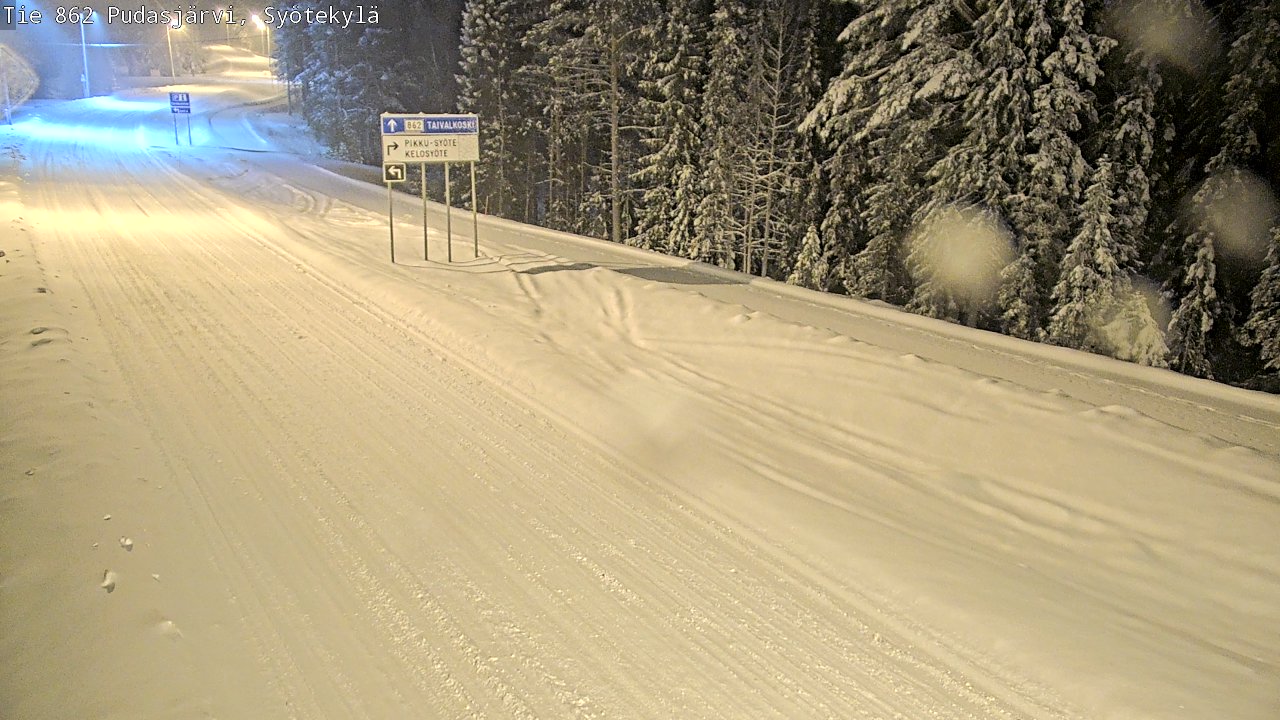 Weather Camera Image Road 862 Pudasjärvi, Syötekylä, Pudasjärvi, Pohjois-Pohjanmaa