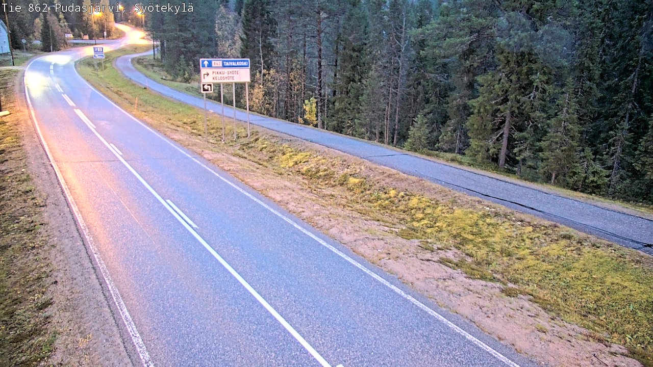 Weather Camera Image Road 862 Pudasjärvi, Syötekylä, Pudasjärvi, Pohjois-Pohjanmaa