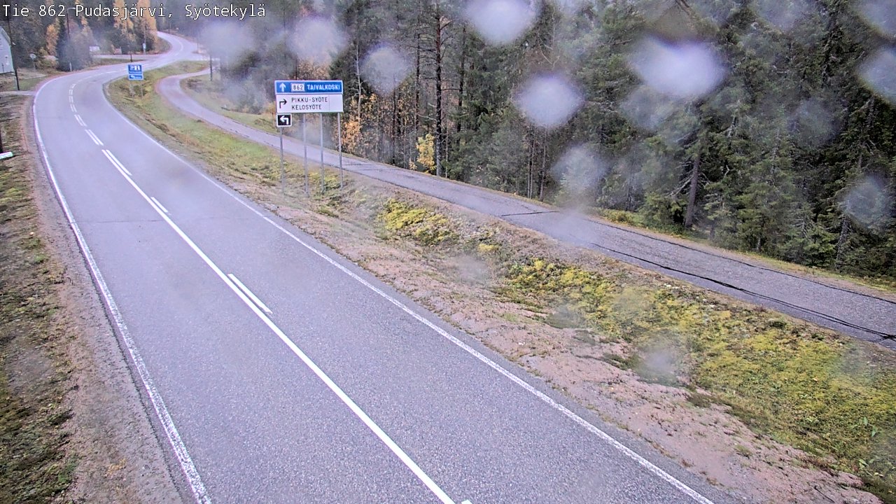 Weather Camera Image Road 862 Pudasjärvi, Syötekylä, Pudasjärvi, Pohjois-Pohjanmaa
