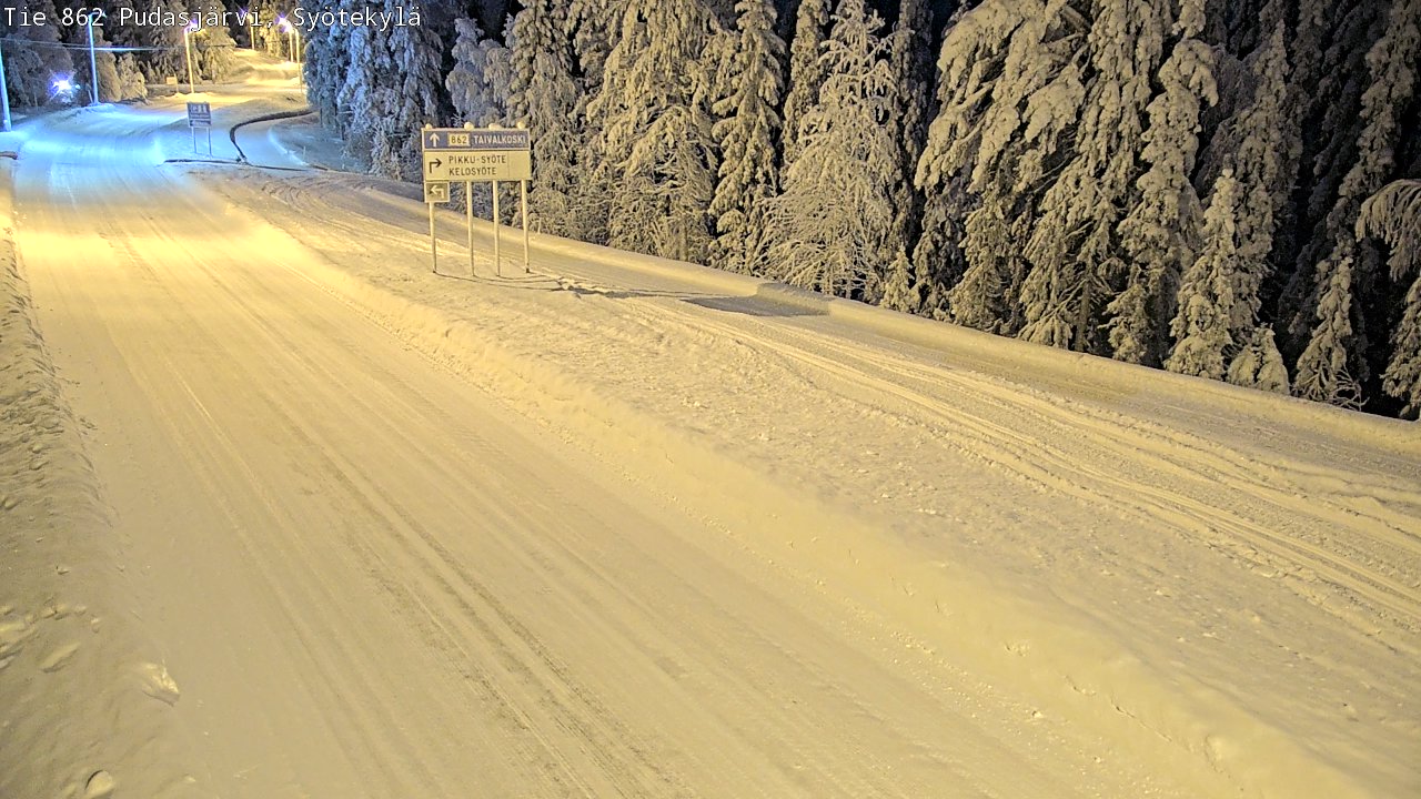 Weather Camera Image Road 862 Pudasjärvi, Syötekylä, Pudasjärvi, Pohjois-Pohjanmaa