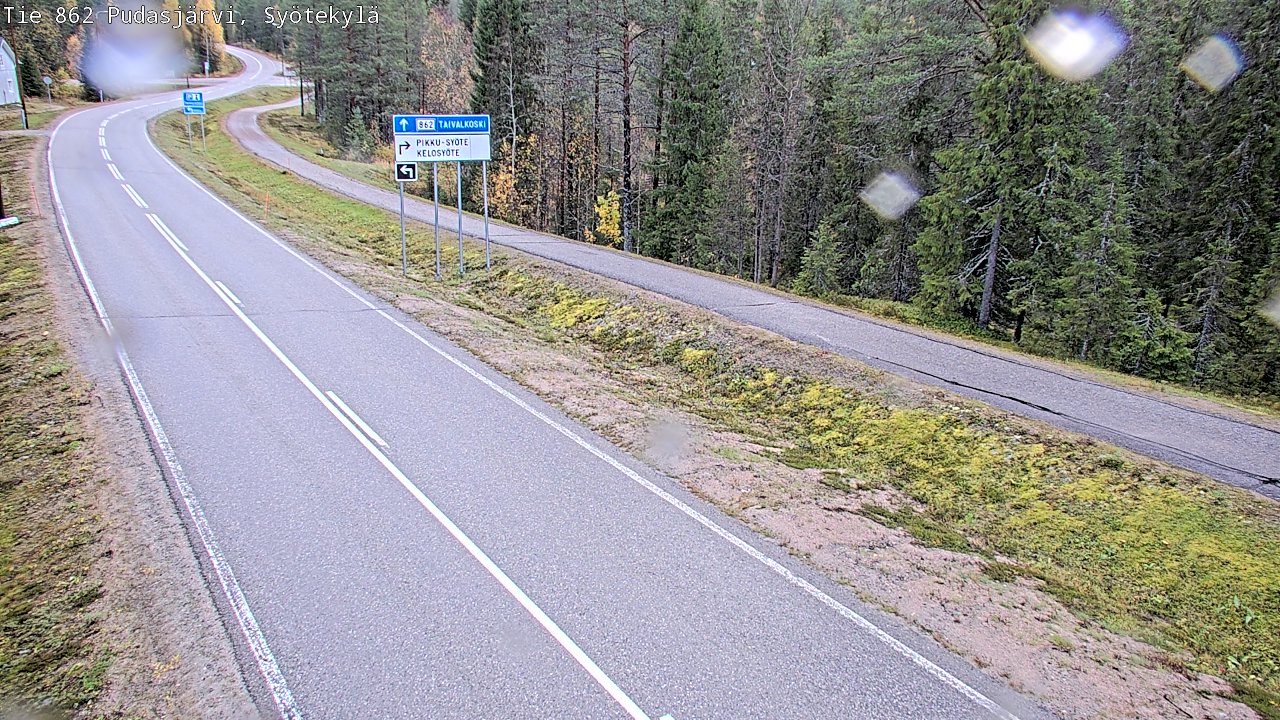 Weather Camera Image Road 862 Pudasjärvi, Syötekylä, Pudasjärvi, Pohjois-Pohjanmaa