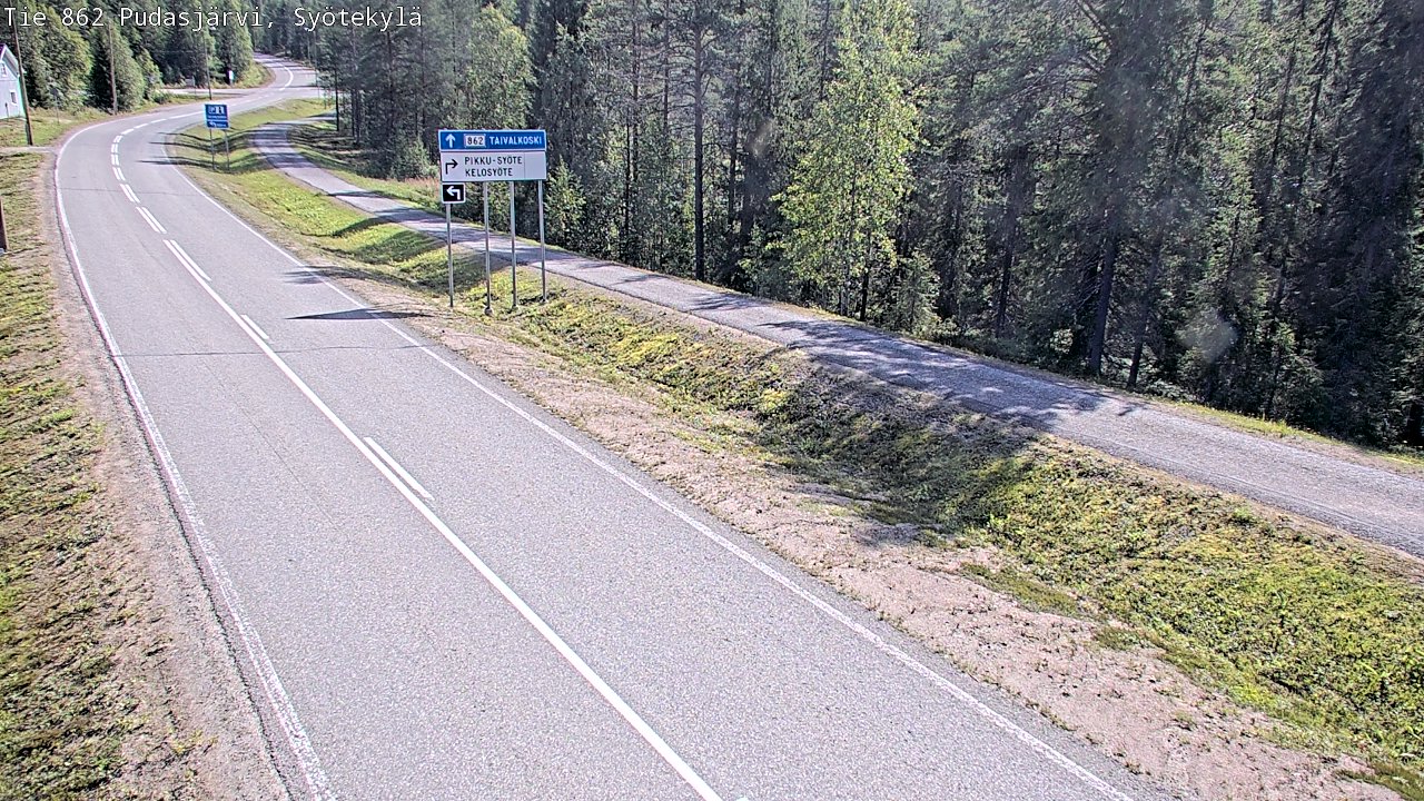 Weather Camera Image Road 862 Pudasjärvi, Syötekylä, Pudasjärvi, Pohjois-Pohjanmaa