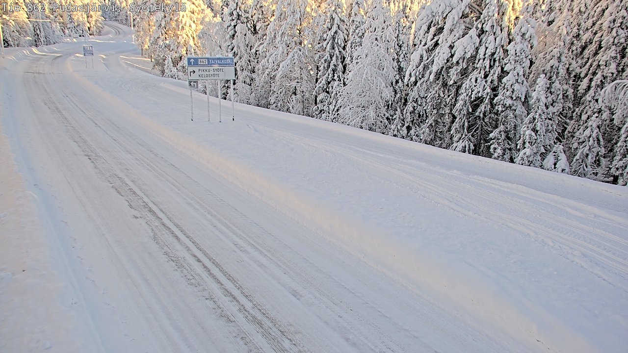 Weather Camera Image Road 862 Pudasjärvi, Syötekylä, Pudasjärvi, Pohjois-Pohjanmaa